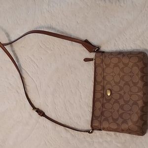 COACH Brown East West Crossbody Bag